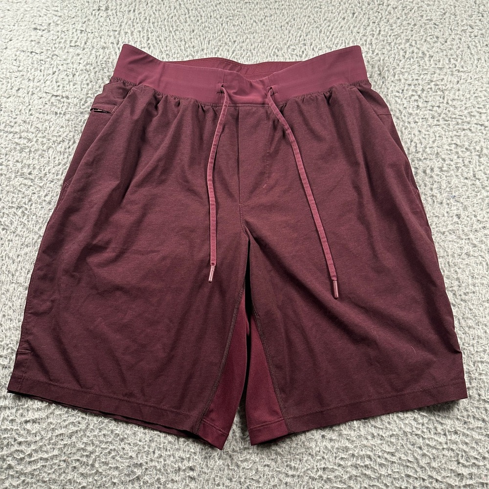 Lululemon The Short Lined M‎ Mens Burgundy Activewear Training Workout Running